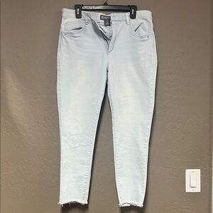 Democracy AB Technology Light Blue Ankle Raw Hem Jeans